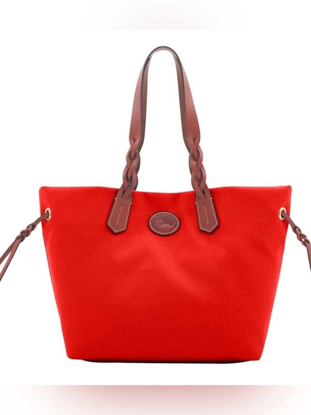 Dooney & Bourke Red and Brown Leather Tote Bag